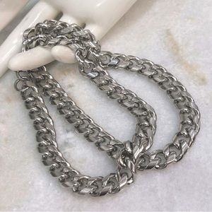 24” Silver Curb Link Necklace